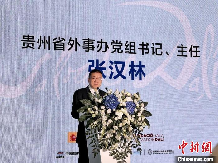 图为贵州省外事办党组书记、主任张汉林致辞。　图片来源于“贵州外事” 摄