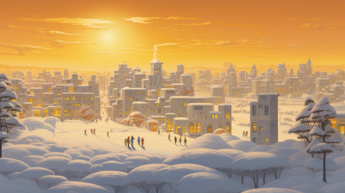 【节气里的大美中国·冬至】AI绘本:暖阳雪影 【节气里的大美中国·冬至】AI绘本:暖阳雪影