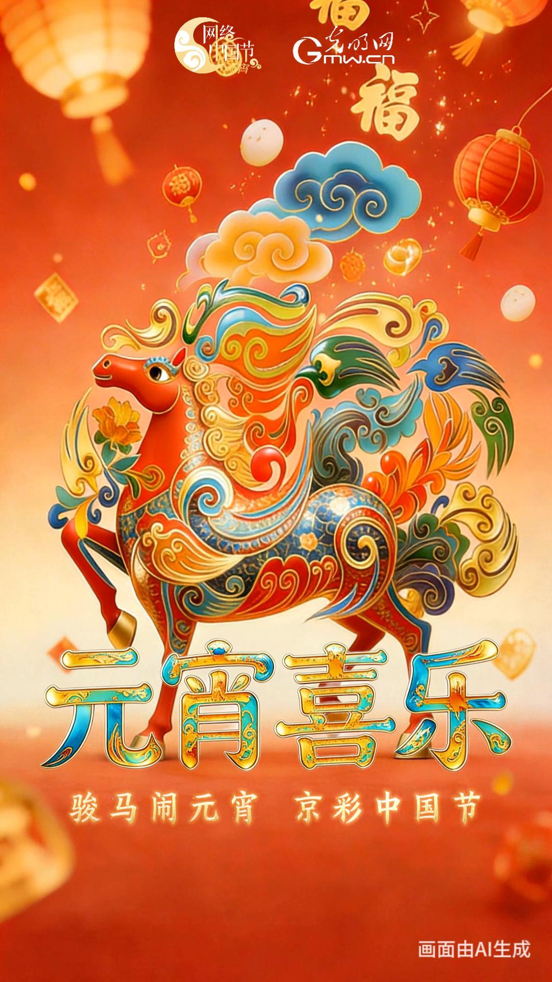 【网络中国节】动态海报|元宵遇骏马，万家共团圆