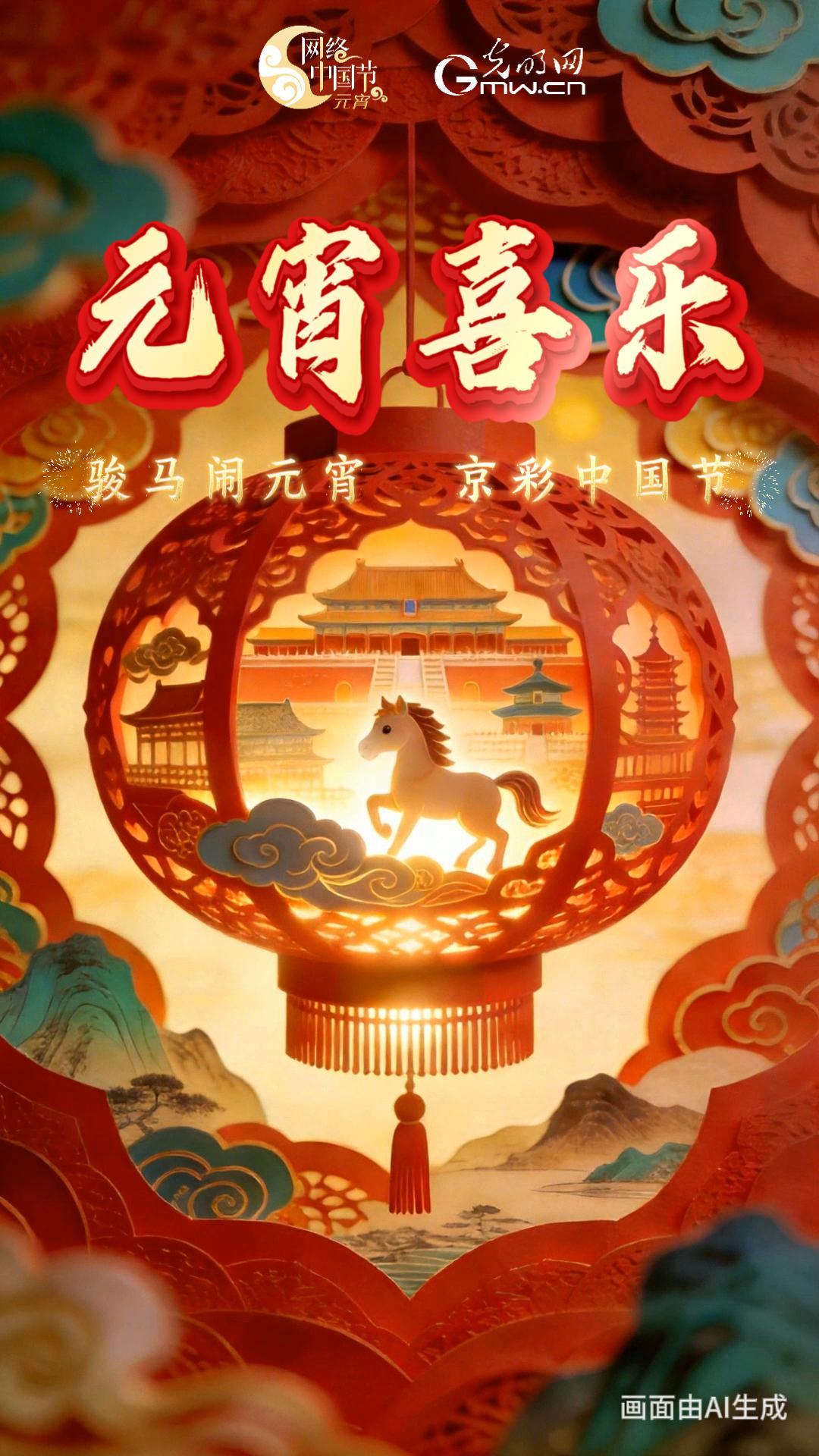 【网络中国节】动态海报|元宵夜，骏马伴花灯