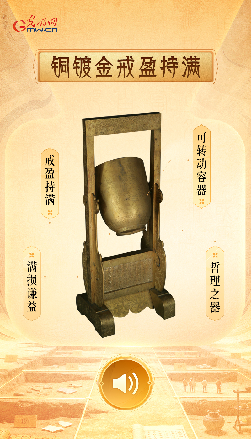 铜镀金戒盈持满